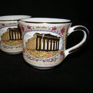 Set of 2 Dagounis 24K Gold Handmade Demitasse Espresso Cups Stamped T Greece